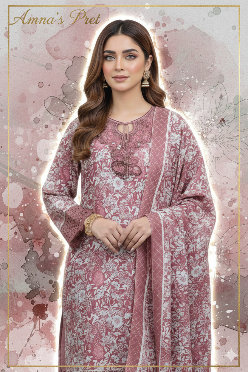 EMBROIDERED-3-PC-Mauve Meadow