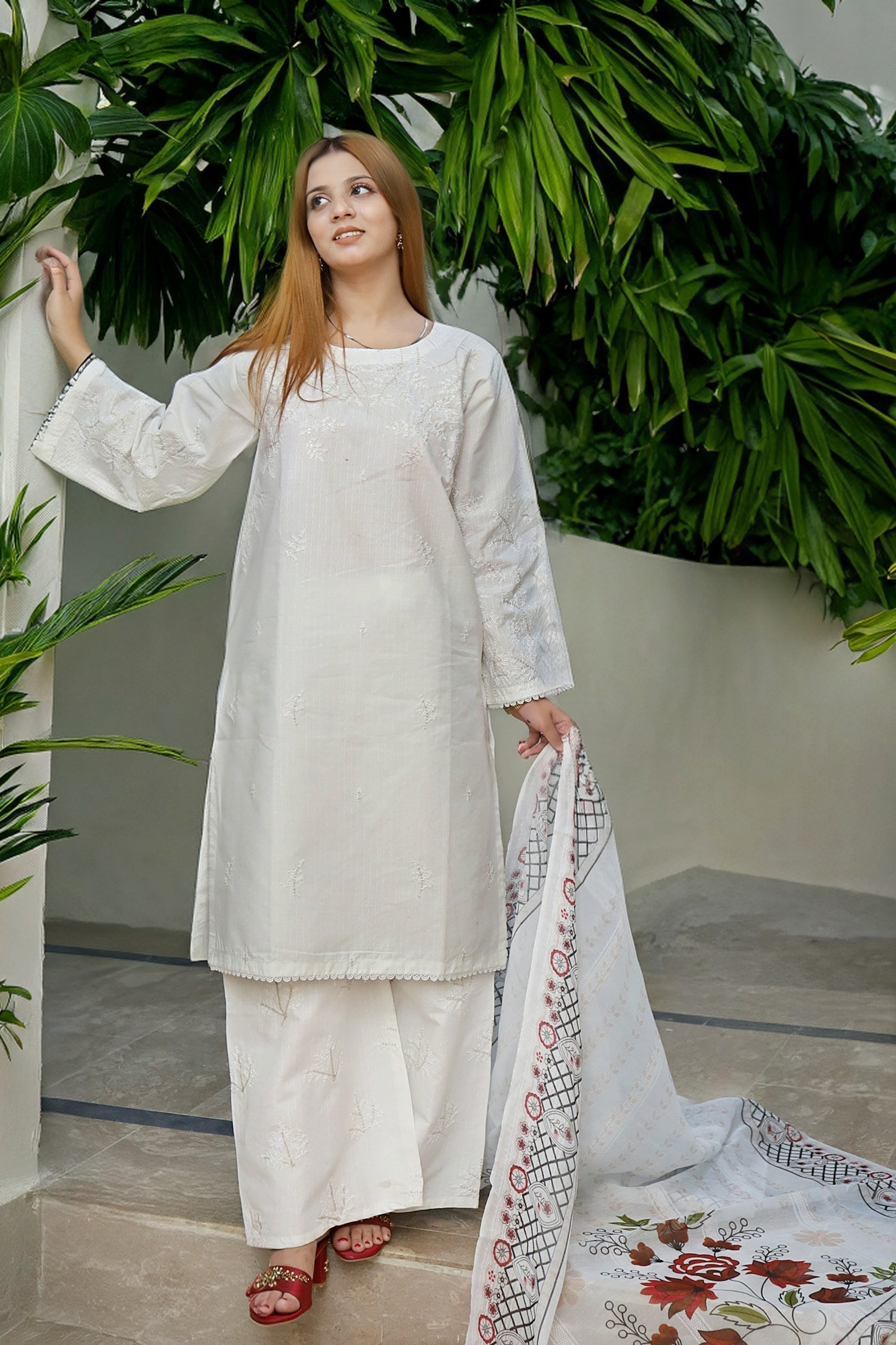 Winter - Ivory Serenity - 3Pc Embroidered Dress