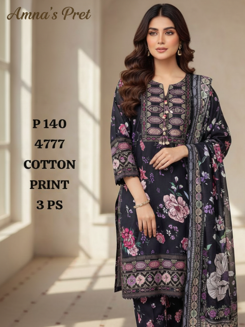 EMBROIDERED-3-PC -Floral- Dress