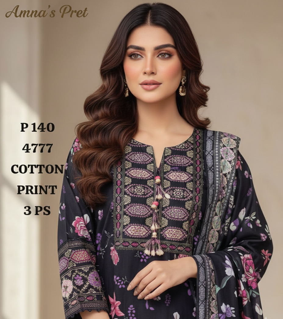 EMBROIDERED-3-PC -Floral- Dress