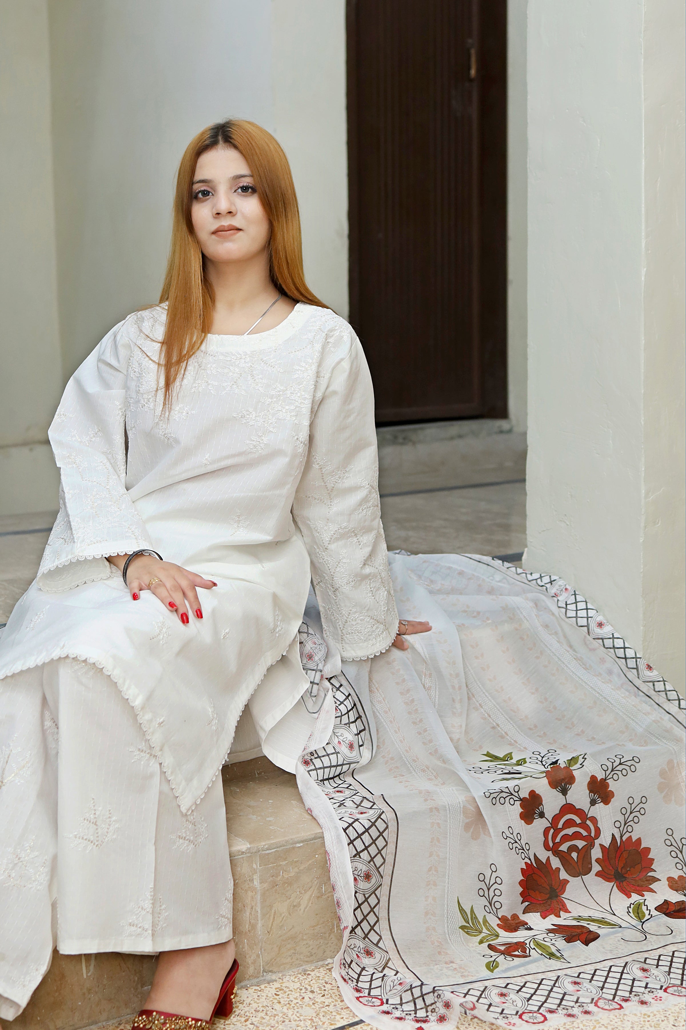 Winter - Ivory Serenity - 3Pc Embroidered Dress